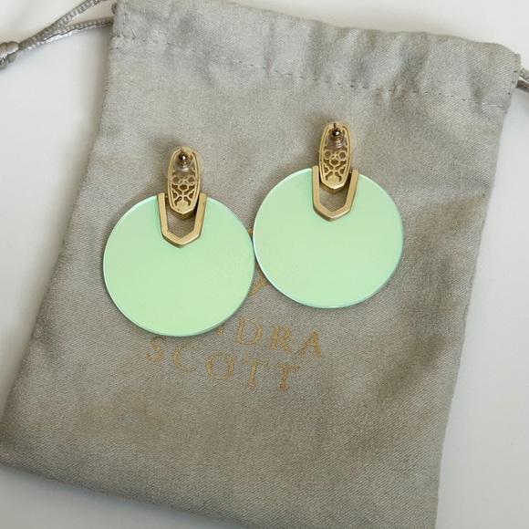Kendra Scott Didi Statement Earrings in Gold & Dichroic Glass - Picture 4 of 5